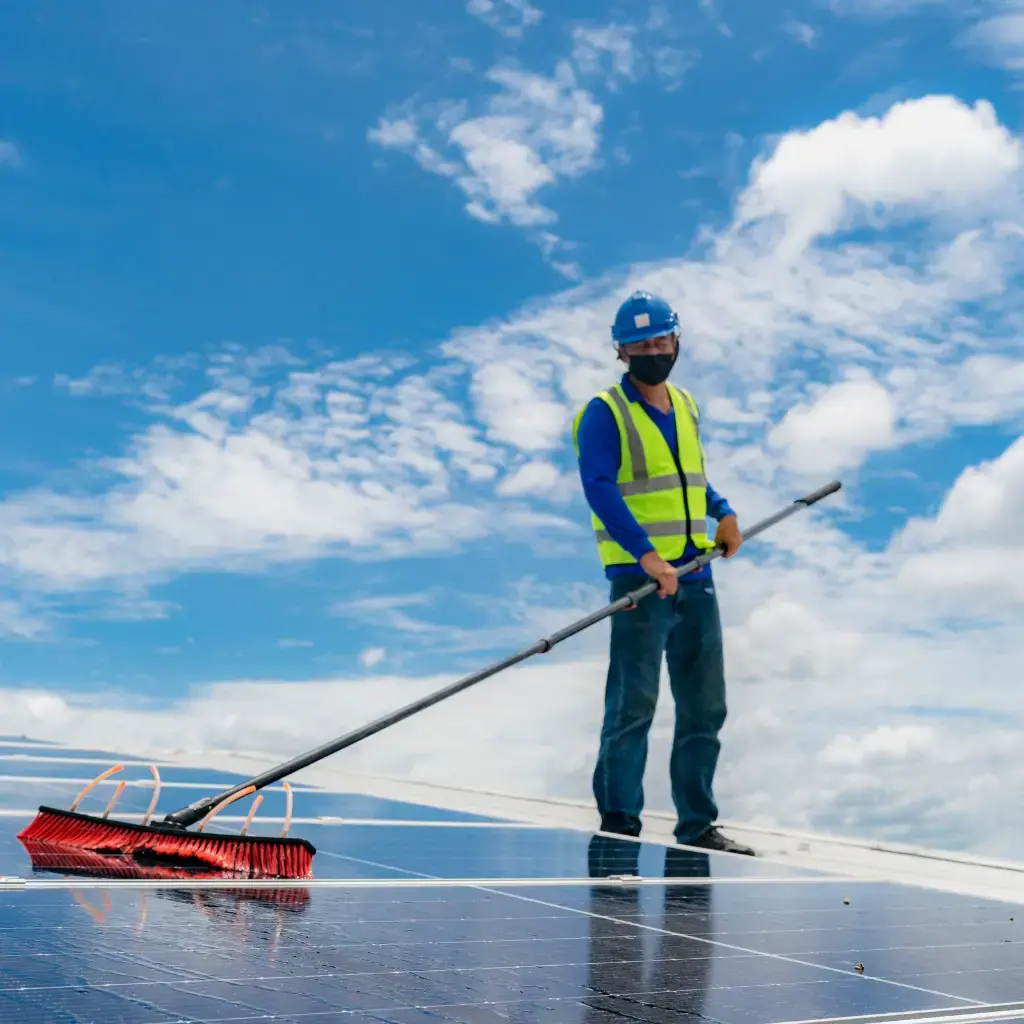 HB Solar Traders team at work on a rooftop solar system